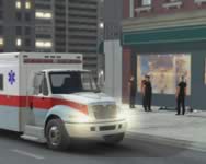 City ambulance car driving auts HTML5 jtk